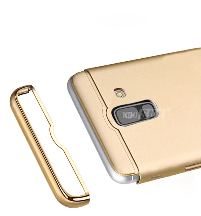 3-в-1 Жесткий Чехол для samsung J4 J6 плюс Модные Позолоченные границы задняя крышка для samsung Galaxy J6 J4 Plus чехол для телефона