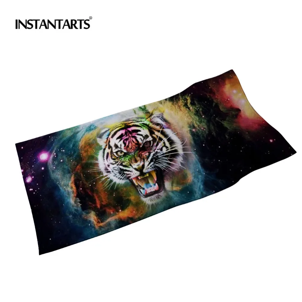 INSTANTARTS 3D Galaxy Wolf животные принтованное из микрофибры полотенце для плавания s быстросохнущее спортивное полотенце для отдыха на природе сушильное банное полотенце s