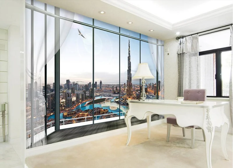 Custom photo wallpaper Dubai City night Wallpaper 3D for wall Bedroom Kid Room Decor TV background covering mural | Обустройство дома