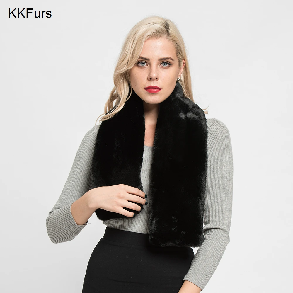 KKFurs женский шарф из искусственного меха Зимние теплые шали модный стиль высшее