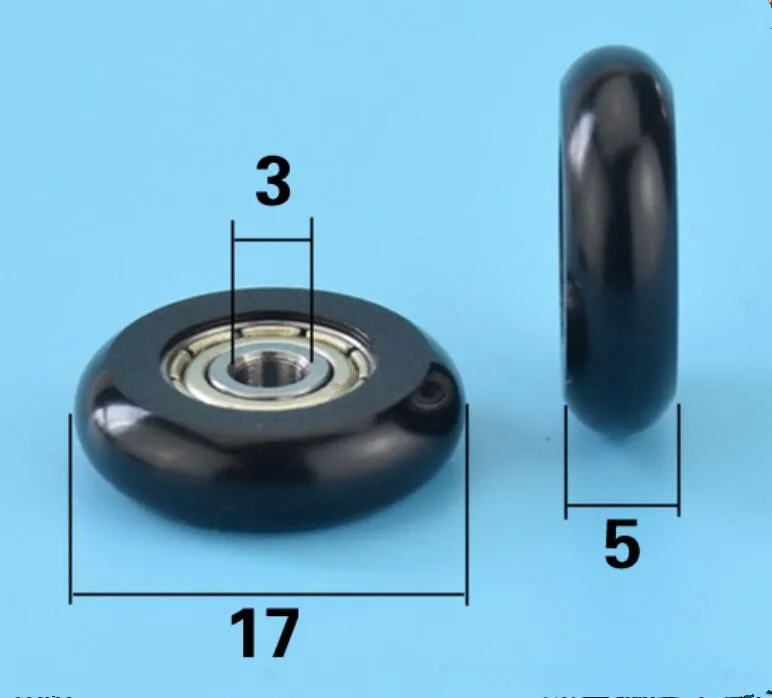 DuoWeiSi 3*17*5 мм подшипник шкив POM полиформальдегид прокатки медицинского оборудования механический роликовый подшипник 29 кг внутри 3 мм