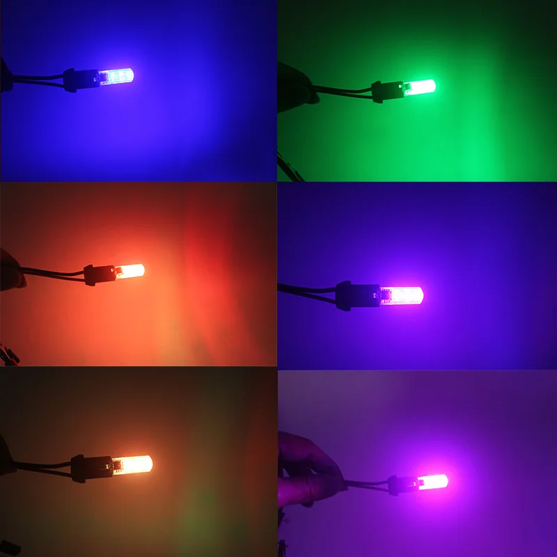 Новейший 2 шт. автомобильный T10 W5W светодиодный свет 6 SMD 5050 16 видов цветов RGB LED