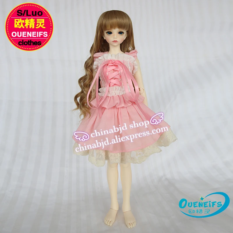 Одежда BJD 1/4 Кукольное тело девочка розовое платье kilt без рукавов для тела Minifee