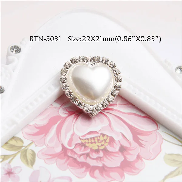 2pieces BTN-5031 Пуговицы с жемчугом и стразами, пряжка с плоской задней частью, украшение для рукоделия, бант для волос, цветок, 2 шт./ - Цвет: 2pieces BTN-5031