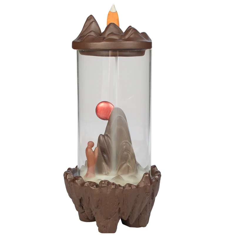 Стеклянная печь для благовоний с обратным потоком дзен сердечко сандаловое