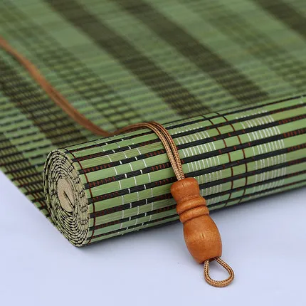 Green color Новое поступление, зеленые бамбуковые рулонные шторы, оконные рулонные шторы, Затемненные рулонные шторы, занавески, винтажные, для крыльца - Цвет: Green color