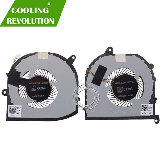 SET Ноутбук процессор/GPU кулер охлаждающий вентилятор для Dell XPS 15 9570 008YY9 08YY9 DFS501105PR0T FKCH 0TK9J1 TK9J1 - Цвет лезвия: SET