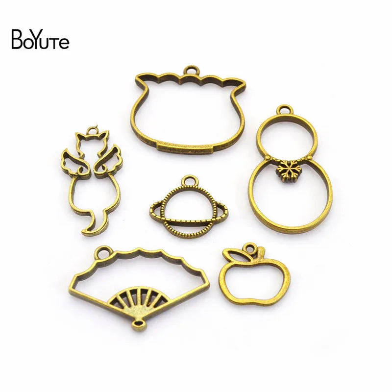 BoYuTe Metal Alloy Gourd/Apple/Fan Pendant Blanks Tray Bezel DIY Hand Made Jewelry Accessories Wholesale | Украшения и аксессуары