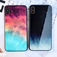 starry sky glass case for iphone x xs xr xs max 7 plus 8 plus case hard phone cover for iphone 6 6s plus 6 plain glossy cases