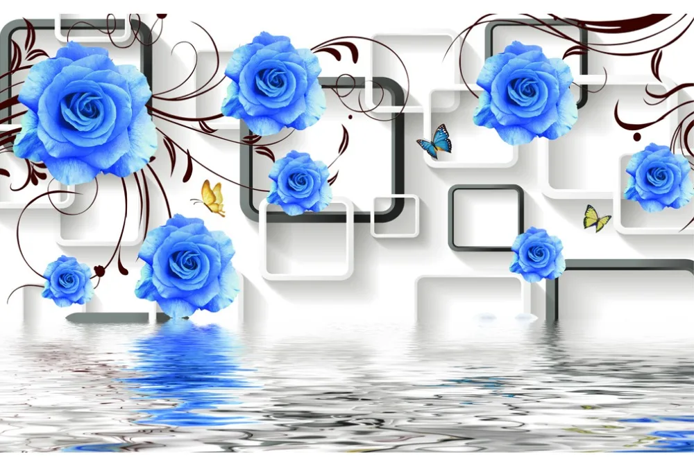 

Factory diret sale Blue flower Curtain window room Curtains for bedroom Home Decoration