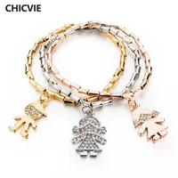chicvie silver jewelry making friendship bracelets bangles charms for women luxury stainless steel bracelets femme sbr150209