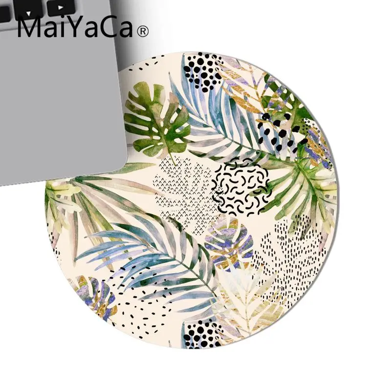 22x22cm Maiyaca тропические листья мраморный узор офисные мыши геймер мягкий круглый коврик для мыши игровой планшет, коврик для мышки игровой коврик для мыши 22x22 см - Цвет: 22x22cm