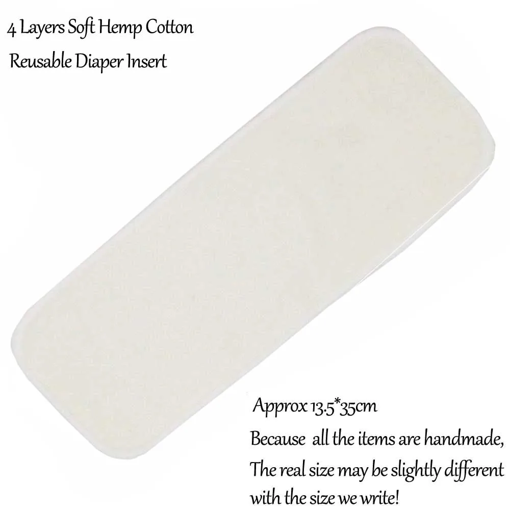4L Hemp Insert Бамбуковый уголь многоразовые вставки для подгузников бамбуковый хлопок пеньковая Ткань подгузник пеленальный коврик подгузник из микрофибры вкладыши моющиеся - Цвет: 4L Hemp Insert