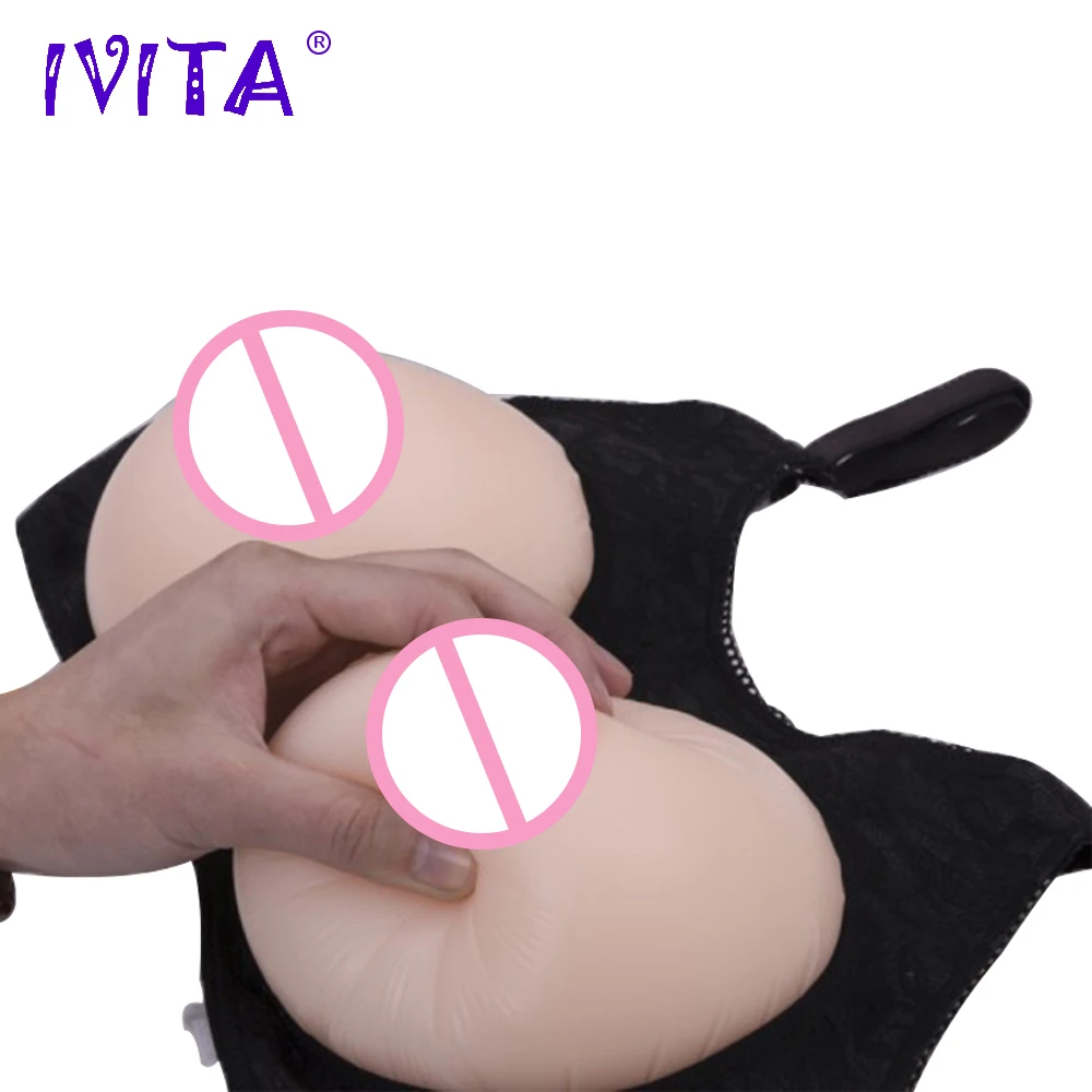 IVITA 850 г силиконовая форма груди поддельные усилитель для трансвеститов