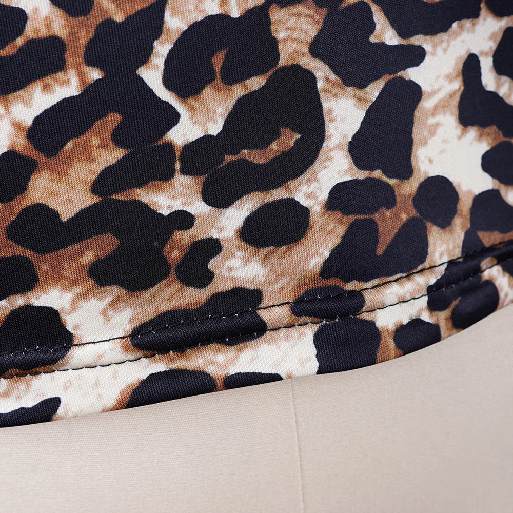 Кроп-Топ женский сетчатый с леопардовым принтом и длинным рукавом | Женская