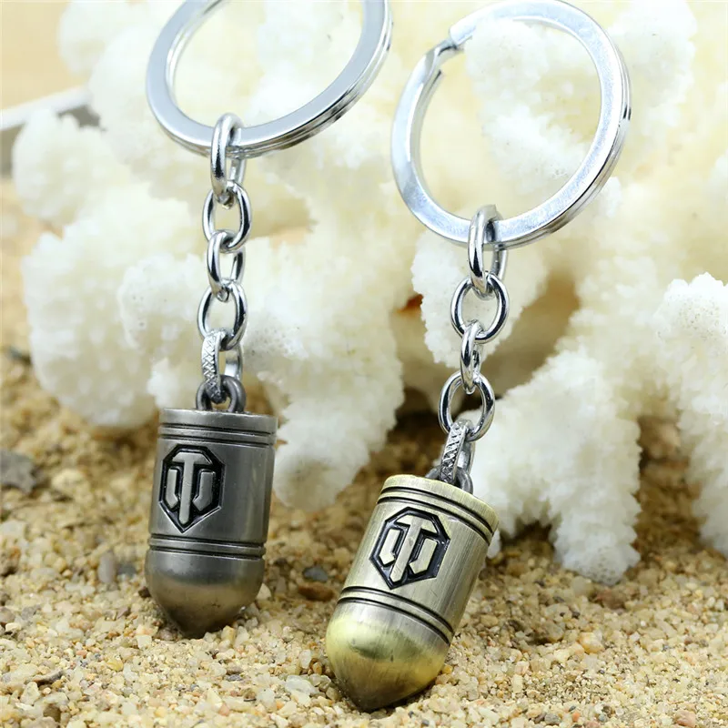 2 Colors World of Tanks Metal Keychain Black Zinc Key Ring Chian Hodler Fashion Jewelry Dropshipping Gift For Male Porte Clef | Украшения и