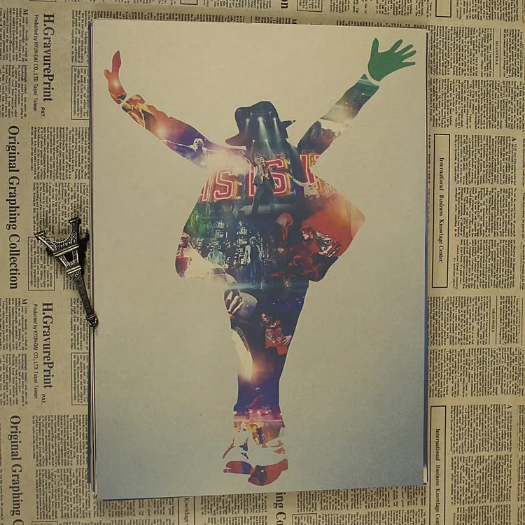 Музыкальный Звездный MJ плакат в стиле ретро из крафт-бумаги крафт-бумага