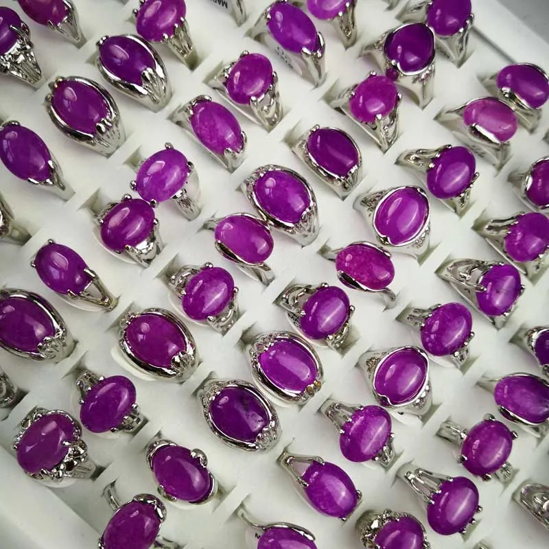 15 шт. модные женские серебряные украшения LB022|purple stone rings|stone rings for womenstone ring |