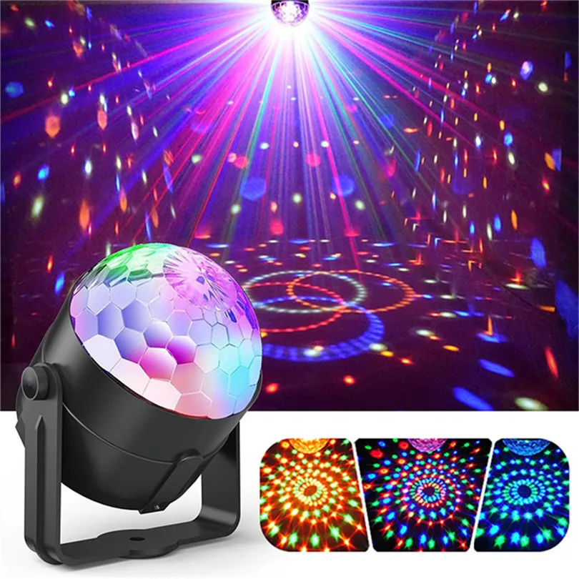 

Диско-светильники с вращающимися шариками, 3 Вт, RGB светодиодсветодиодный сценические светильники для рождества, дома, караоке, Рождества, с...