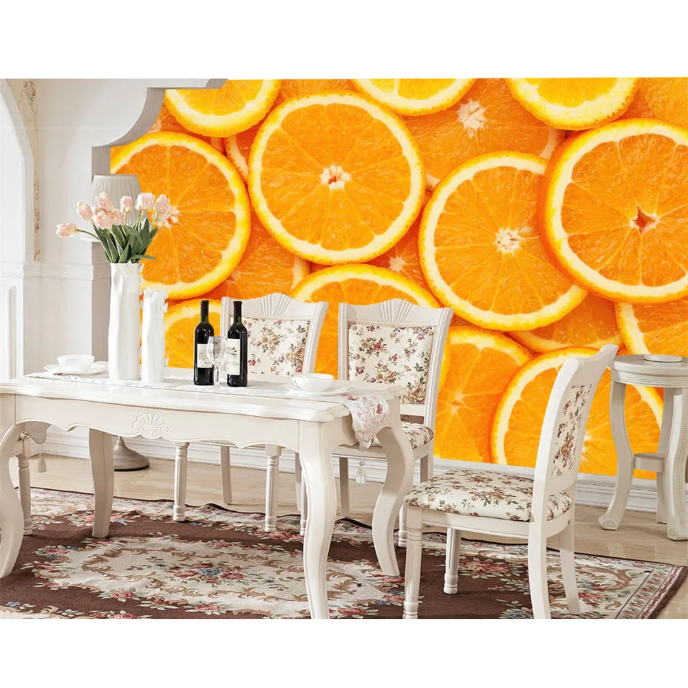 3D фрески на заказ фото обои для стен DIY водонепроницаемый Свежий Оранжевый фрукты