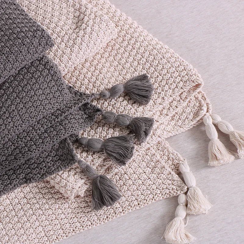 Клетчатое вязаное одеяло покрывало Koc для дивана кровати кондиционера ковриков