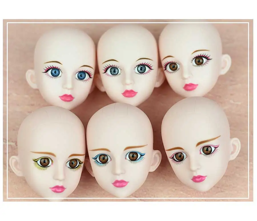 1 шт. 3D настоящие глаза пластиковая голова для макияжа 1/4 BJD DIY кукла аксессуары для тела без макияжа игрушка Косплей Кукла для девочек игрушки