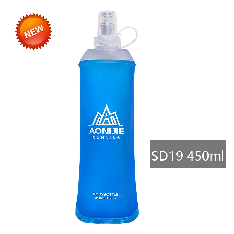 AONIJIE SD09 SD10 250 мл 500 мл мягкая колба Складная складная бутылка для воды TPU бесплатно для бега гидратация Пакет Поясная Сумка жилет - Цвет: 450ml SoftFlask
