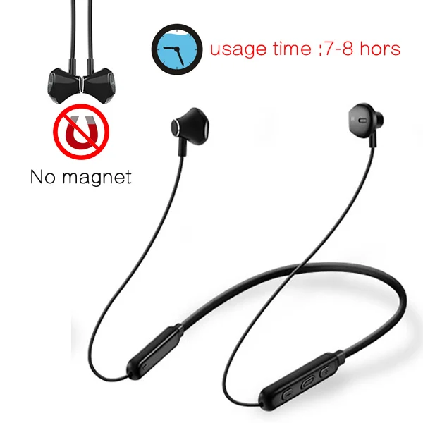 NO magnet use 7-8 H CBAOOO HWS Bluetooth наушники, 12 часов воспроизведения музыки беспроводные наушники спортивные Bluetooth наушники стерео гарнитура с микрофоном для телефона - Цвет: NO magnet use 7-8 H