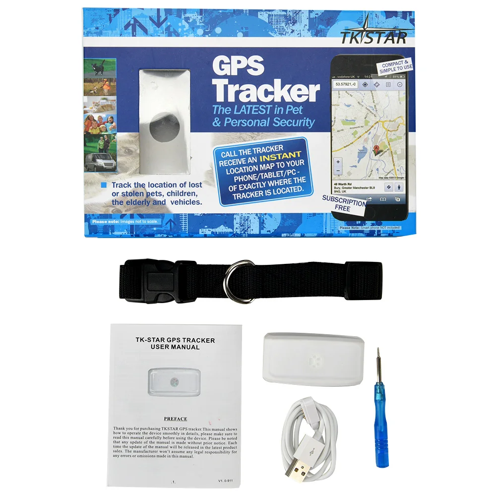 Мини-устройство для отслеживания домашних животных TK911 GPS Wi-Fi локатор