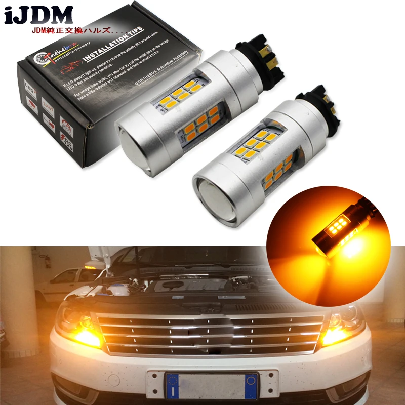 Светодиодный фонарь Amber Error Free PWY24W PW24W для Audi A3 A4 A5 Q3 VW MK7 Golf CC BMW F30 3 серии DRL|vw vw|free golfvw