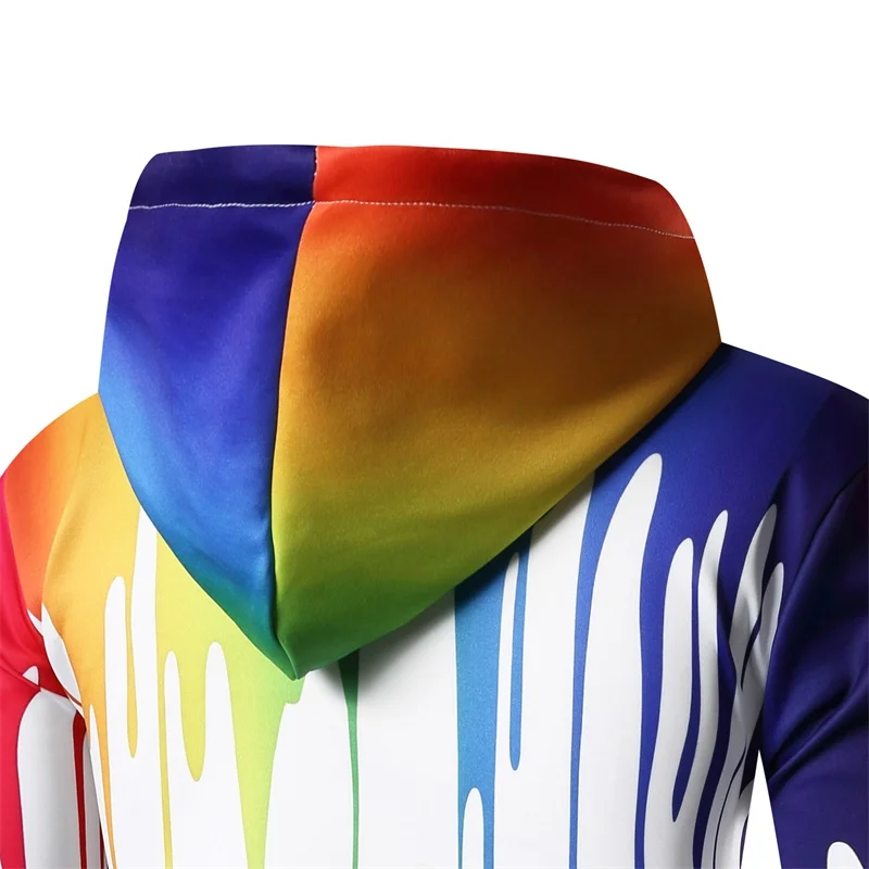 2018 Men's casual hoodies &ampsweatshirt brand men winter autumn new fashion 3D irregular ink printing Hoodies coat M-3XL size | Мужская