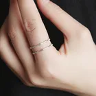 Женское Двухслойное кольцо из серебра 925 пробы с бамбуковым покрытием