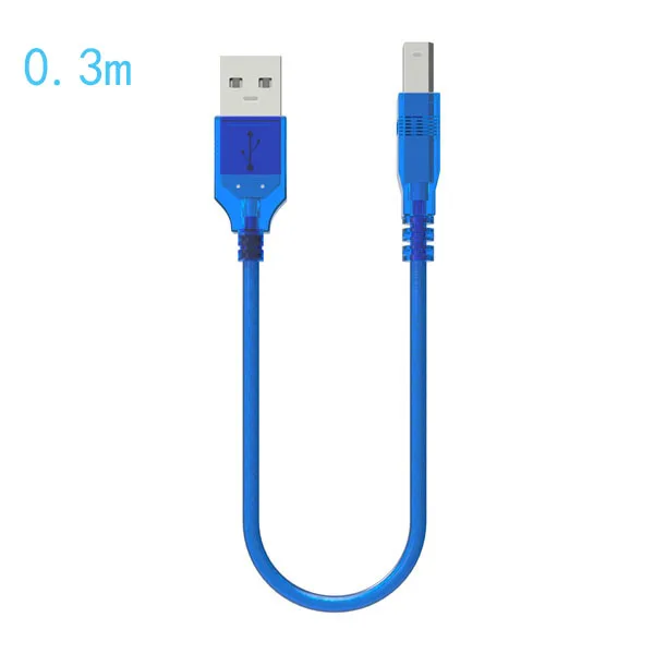 30cm 0,3 м, 0,5 м, 1 м, 1,5 м, 1,8 м, 3 м, 5 м, 10 м, высокоскоростной USB 2,0 кабель для принтера, тип A, папа-B, сканер, синхронизация данных, зарядное устройство для лазера - Цвет: 30cm