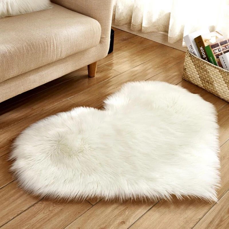 Коврики Love Heart из искусственной овечьей шерсти Пушистый Ковер нескользящий