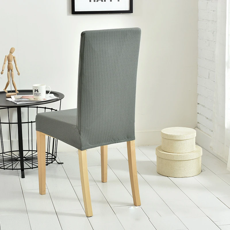 Чехол на стул водоотталкивающий клетчатый эластичный чехол для обеденного