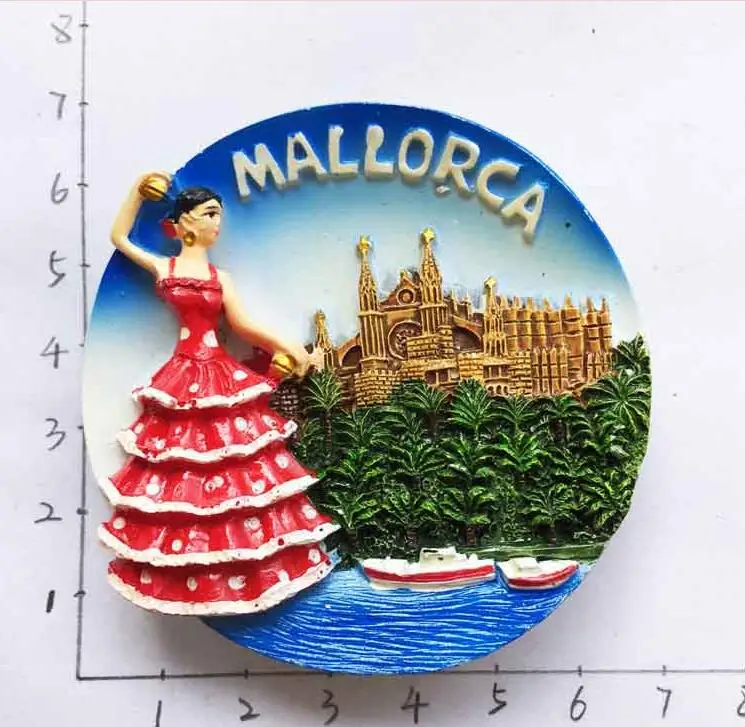 

Europe Mallorca Spain 3D Fridge Magnet Travel Souvenirs Home Decoration Refrigerator Magnetic Stickers
