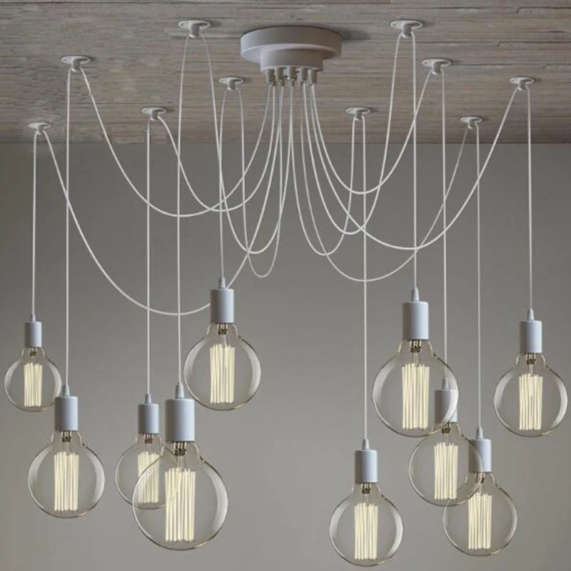 Современная Скандинавская ретро люстра Эдисона винтажная Лофт антикварная