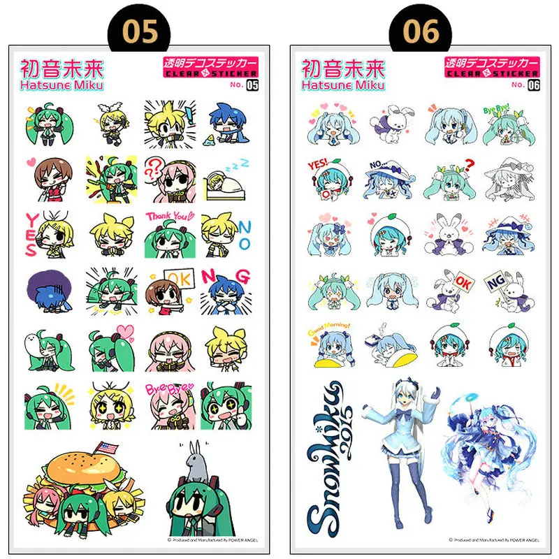 PowerAngel пластиковая наклейка s Hatsune Miku мультфильм аниме DIY реквизит телефон ноутбук книга Искусство Наклейка подарок