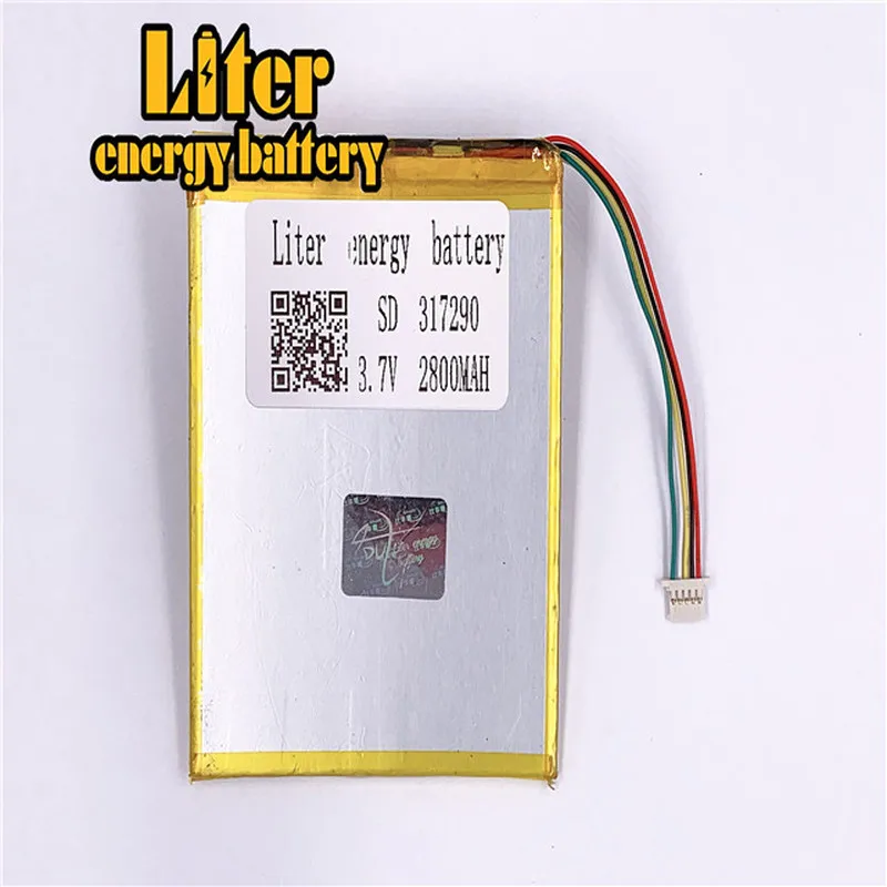 plug 1.0-5P 317290 2800mah 3.7V Rechargeable lipo battery solar li ion polymer lithium with PCM | Компьютеры и офис