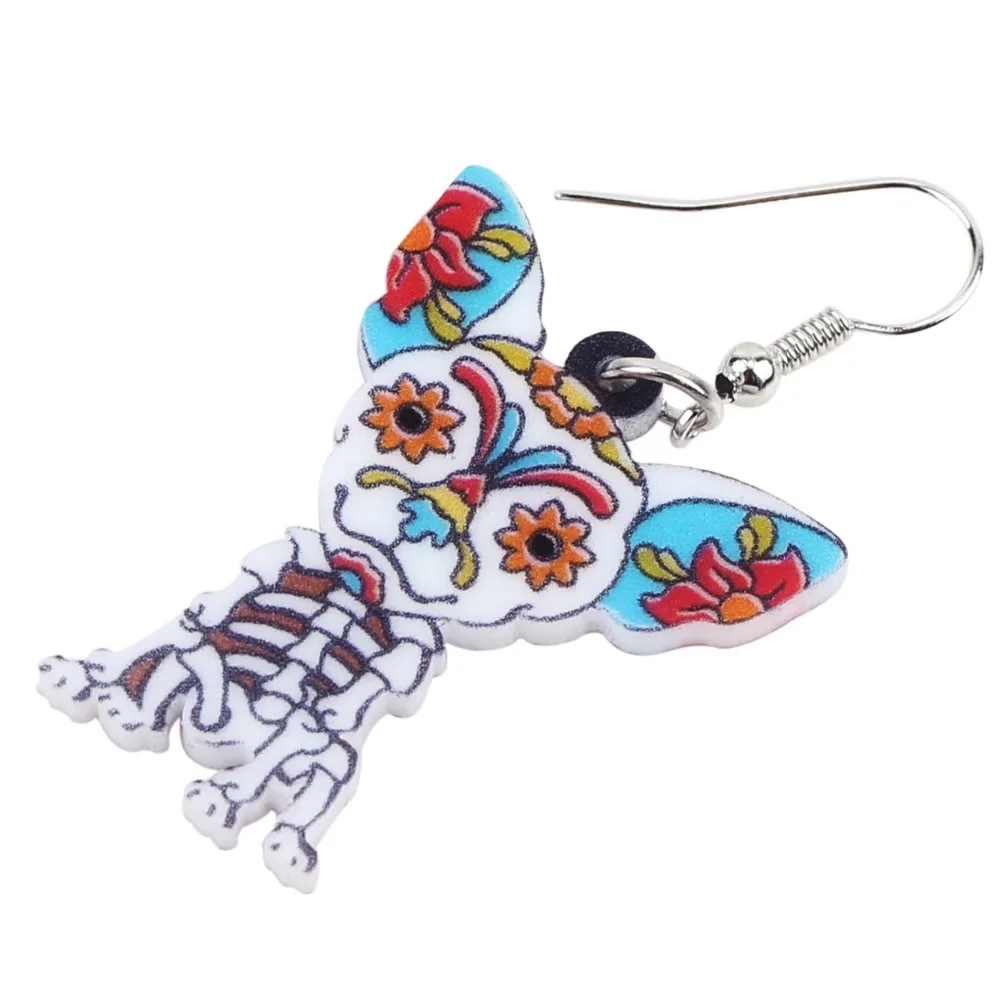 Bonsny акриловые украшения для Хэллоуина цветочный скелет большой длинный