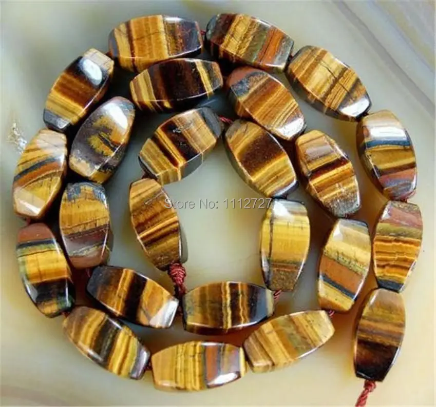 

15inches 8x16mm Natural Yellow Tiger's Eye Barrel Loose Beads Strand Jewelry Making Design Natural Stone MY4156 Wholesale Price