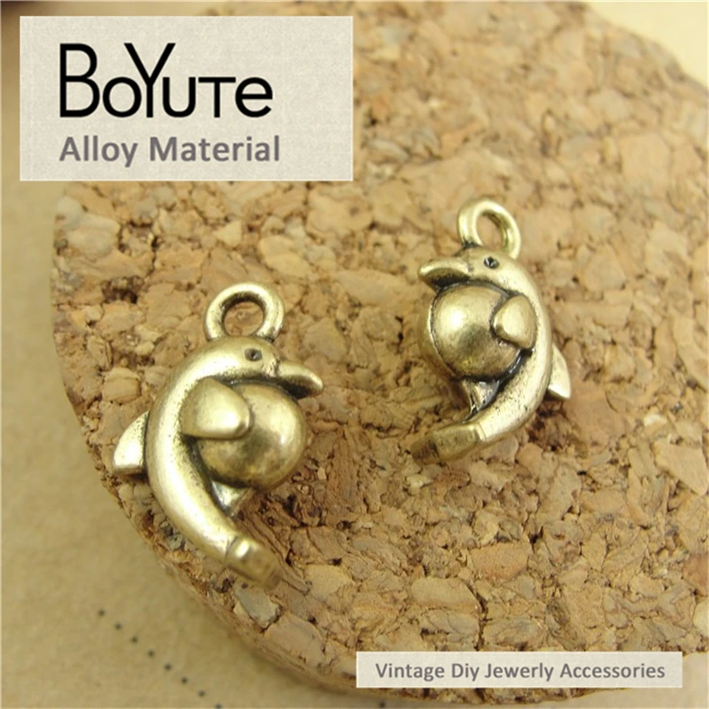 

BoYuTe (100 Pieces/Lot) 16*16MM Dolphins Charms Antique Bronze Plated for Jewelry Making Necklace Bracelet Diy Jewelry Findings