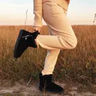 GOGC100% шерсть; Зимние сапоги из натуральной кожи; Женские теплые зимние сапоги с мехом; Дизайнерские женские ботильоны; G9838