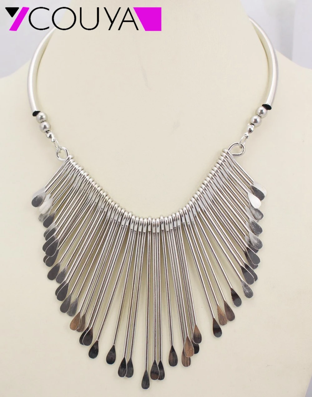 2016 модное ожерелье стильное красивое женское серебряное с кисточками в богемном