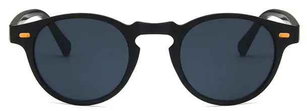 black Round Sunglasses Men Brand Vintage Small Sun Glasses Ladies Glasses Women Luxury Designer Eyeglasses UV400 - Цвет линз: black