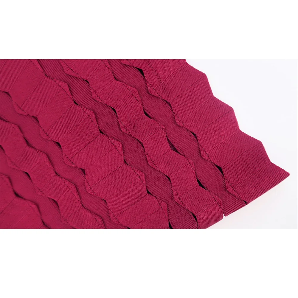 

Halter Long Women Bandage Dress Fashion Wine Red Jacquard Patchwork Bodycon Dresses Heavyweight Stretch Bandage Fabric