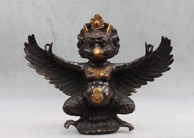 10 &quotтибетский буддийский храм бронзовая позолота Garuda птица Бог Tutelary божество