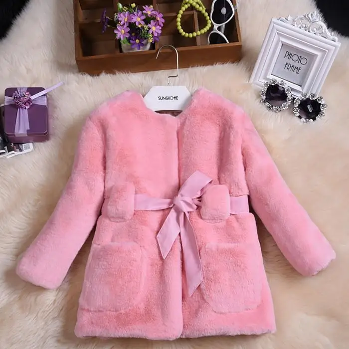 Luxury Faux Fur Girl Coats Fashion Winter Children Jacket for Girls Elegant Kids Parka Outerwear 3 4 5 6 7 8 9 10 Year Clothes | Детская