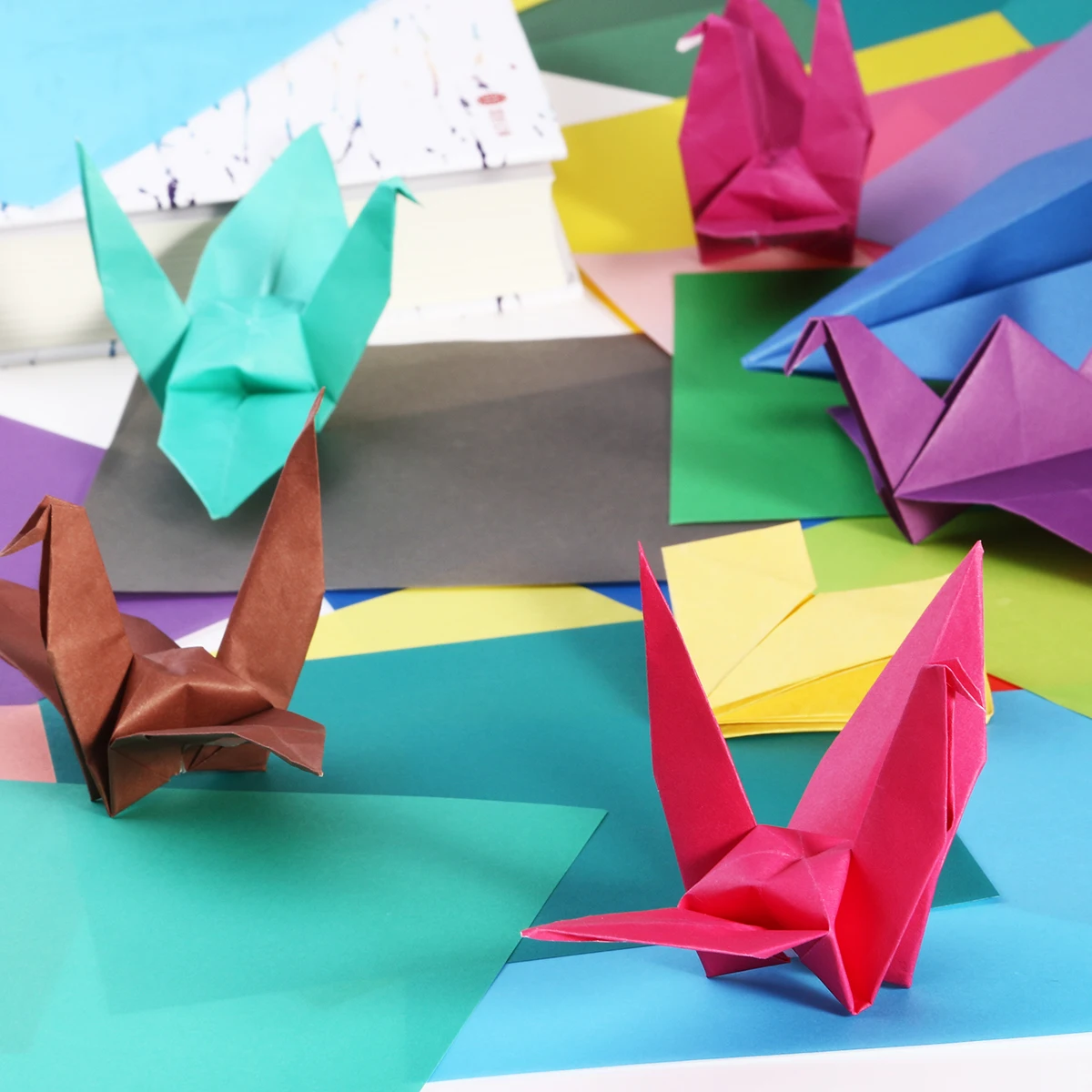 50 Craft площади складной Бумага ручной работы цветной двухсторонний оригами