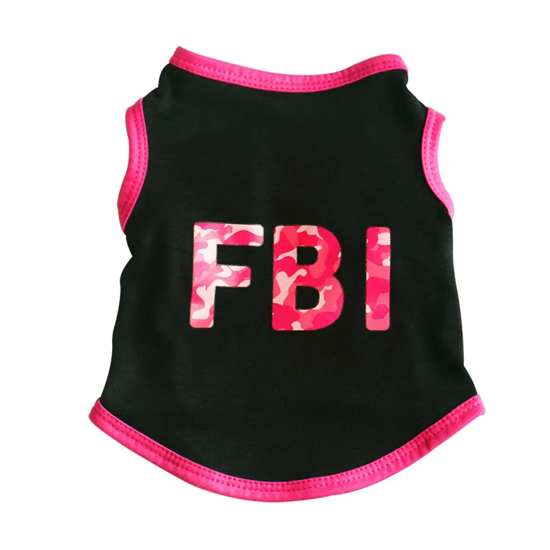 Pawstrip/крутая Одежда для собак FBI; летняя жилетка для щенков; рубашки для собак в Йоркском стиле, чихуахуа; одежда для маленьких девочек; повседневные летние рубашки для собачек-Мопсов
